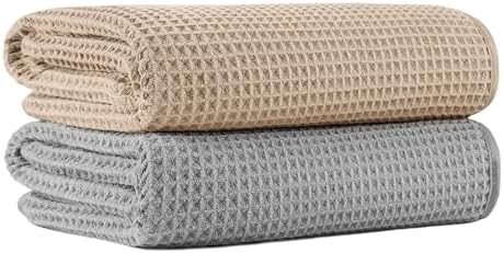 MICROFI New Microfiber Waffle Bath Towels, 2 Pieces, Fast Drying, Lint Free 430 by Unknown