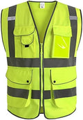 XIAKE 9 Pockets Class 2 High Visibility Reflective Safety Vest by XIAKE