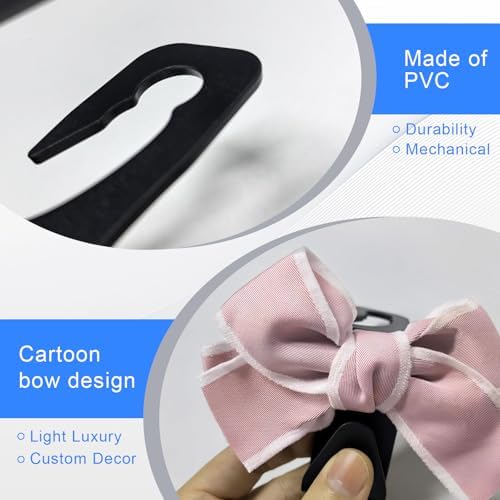 2 PCS Car Seat Headrest Hooks, Cute Bow Purse Hook Hanger - Image 4