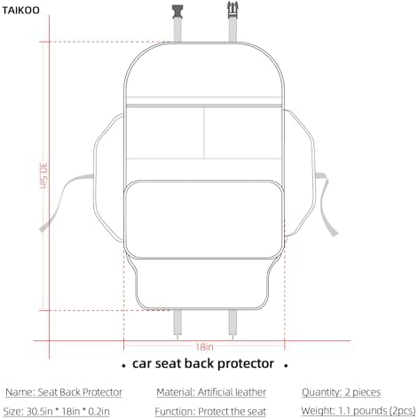 TAIKOO Seat Back Protector, Shields Seat Backs From Kicks and Adds Storage - Image 4