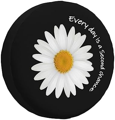 White Daisy Quote Spare Tire Cover - Image 7