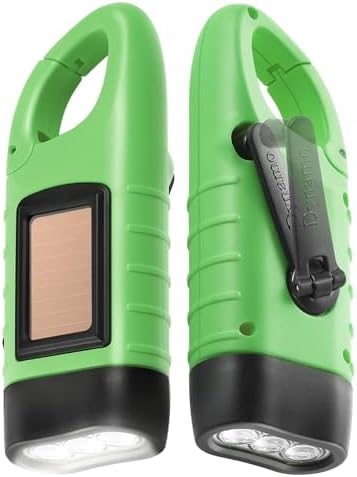 Simpeak 2-Pack Hand Crank Solar Powered LED Flashlight, Emergency Survival by Simpeak