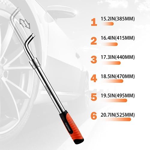 Extendable Lug Wrench with Flip Sockets, 4-in-1 Tire Tool Set - Image 2