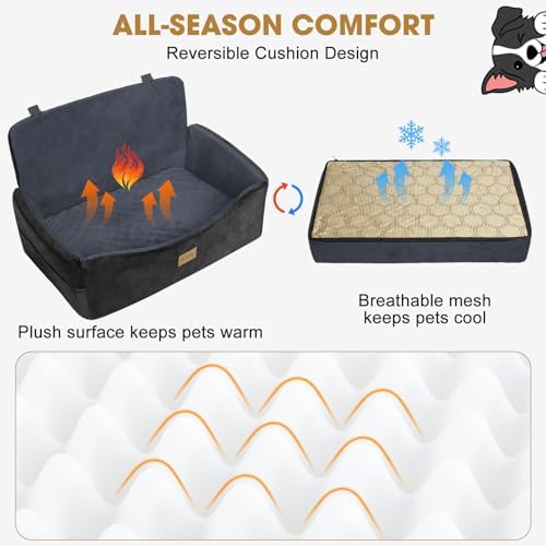 Dog Car Seat for Large Medium Sized Dogs Under 55 lbs, Dog Booster Seat for 2 - Image 2