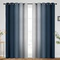 SimpleHome Ombre Navy Blue to Grey White Curtains by SimpleHome