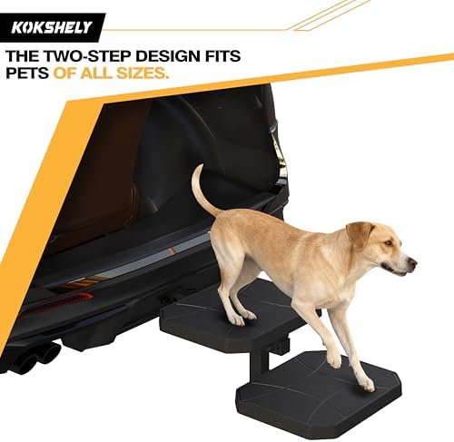Dual-Step Foldable Pet Hitch Step, Flip-Out Dog Hitch Step Fits 2" Hitch - Image 3