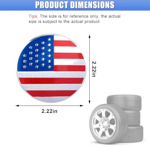 4PCS 56mm American Flag Wheel Hub Center Cap Sticker - Image 2