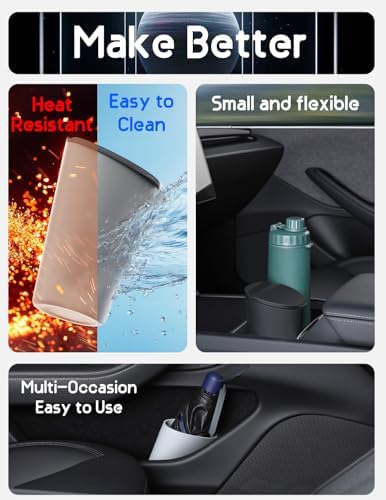 BMZX Car Trash Can with Lid Small Cup Holder Door Pocket Garbage Can Bin Trash - Image 5