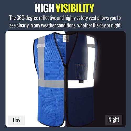 JKSafety Safety Vest for men women Hi Vis Vest - Image 2