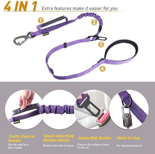 AUBELL Tactical Dog Leash Heavy Duty, 4-6ft No Pull Bungee Leash - Image 4