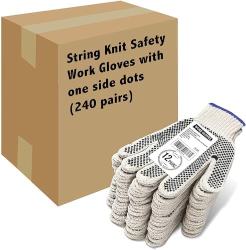 Evridwear Cotton Polyester String Knit Shell Safety Protection Work Gloves by Evridwear