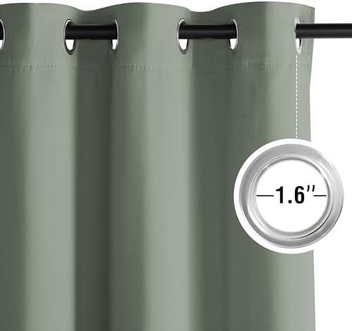 NICETOWN Room Darkening Draperies Curtains Panels, 2 Panels Sage Green W52 x - Image 4
