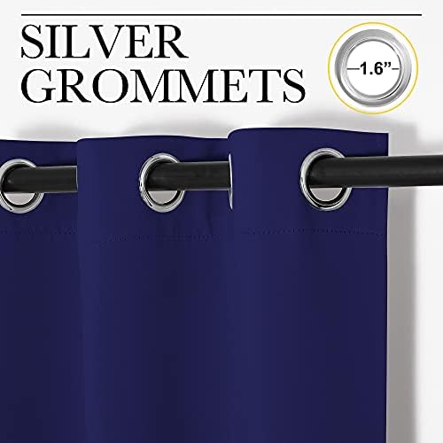 NICETOWN Navy Blue Blackout Curtains 78 inches Length - Image 2