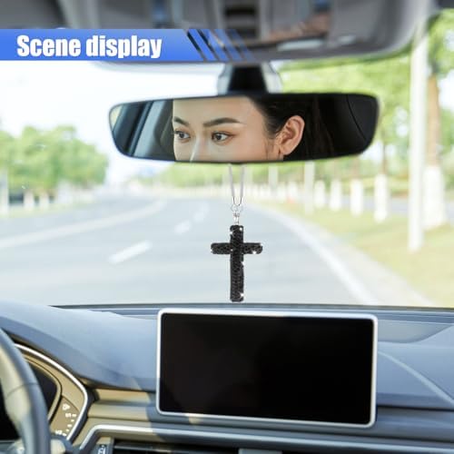 ZIMISI Bling Cross Car Hanging Ornament - Image 4