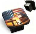Bald Eagle Hitch Cover Cross on US Flag Square Towing Hitch Covers 2” Heavy by Unknown