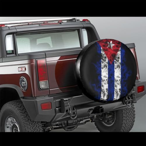 Cuba Cuban Flag Spare Tire Cover, Universal Waterproof & Dustproof Wheel - Image 4