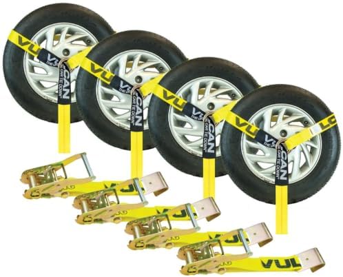 VULCAN Car Tie Down with Flat Hooks by VULCAN