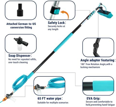 HoldwellS Solar Panel Cleaning Kit, 24FT Water Fed Pole - Image 5