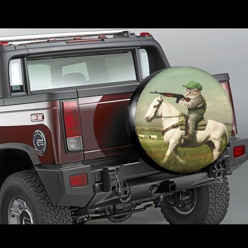Cat Riding On Horse Spare Tire Cover - Image 2