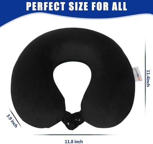 SAIREIDER Travel Pillow 100% Pure Memory Foam Travel Neck Pillow, Airplane - Image 6