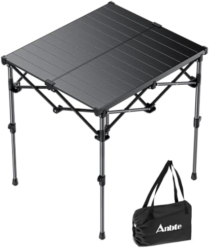 Anbte Roll Up Camping Table, Adjustable Height Max 27.5" by Anbte