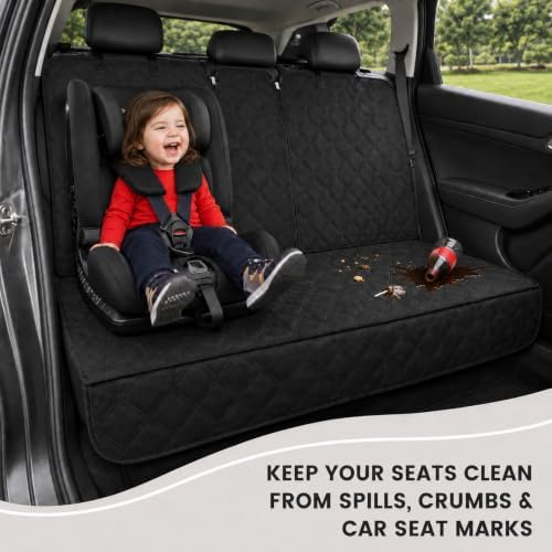 Back Seat Cover for Dogs, 600D Waterproof Split Bench Car Seat Protector - Image 4