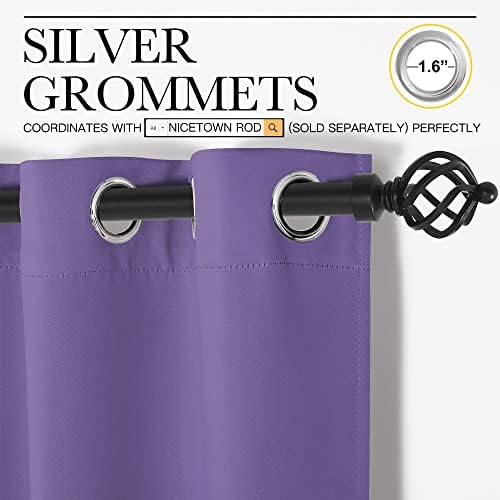 NICETOWN Bedroom Curtain Panels Blackout Draperies, Thermal Insulated Solid - Image 3