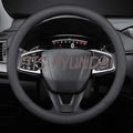 Leather Car Steering Wheel Cover, Breathable Laser-Perforated, Pure Black by TRROCC