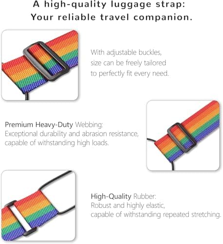 2Pcs Luggage Straps Bag Bungee Luggage Straps Suitcase Adjustable Belt，Add a - Image 5