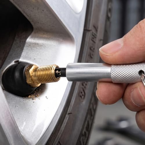 2 PCS Valve Stem Installation Tool Keychain Stainless Steel Tire Valves Core - Image 5
