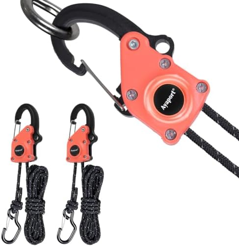 Ayaport 1/8" Adjustable Rope Tie Down Ratchet 2Pack, 12FT Ratchet Rope by Ayaport
