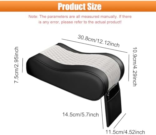 Car Armrest Cushion, Leather Memory Foam Car Center Console Arm Rest Pillow - Image 2