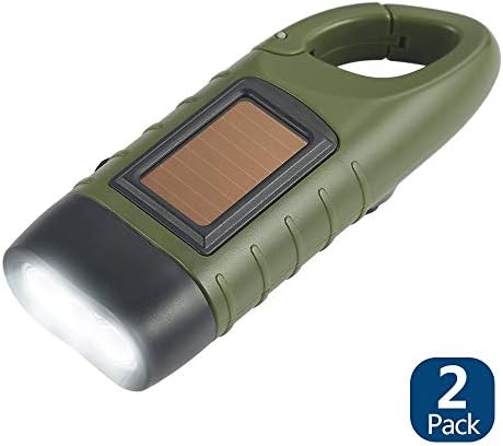 Simpeak 2-Pack Hand Crank Solar Powered Flashlight, Emergency Rechargeable LED - Image 2