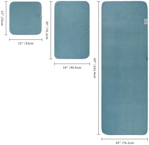 POLYTE 430 GSM Poly Blend Microfiber Quick Dry Waffle Bath Towel Set of 6 - Image 2