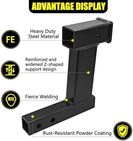 KAIRAY Trailer Receiver Hitch Riser Extender Adapter 10" Drop/Riser, 7500lbs - Image 4