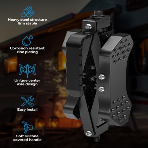 X-Shaped Wheel Chocks for RV Camper Travel Trailer, Allow Drill Adjust - Image 6