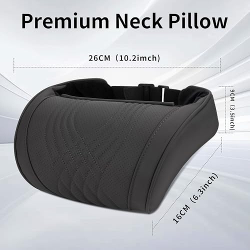 Car Neck Pillow for Driving Headrest Memory Foam Black, 2 Packs - Image 4