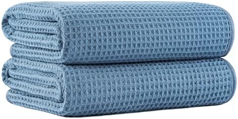 MICROFI New Microfiber Waffle Bath Towels, 2 Pieces, Fast Drying, Lint Free 430 by Unknown