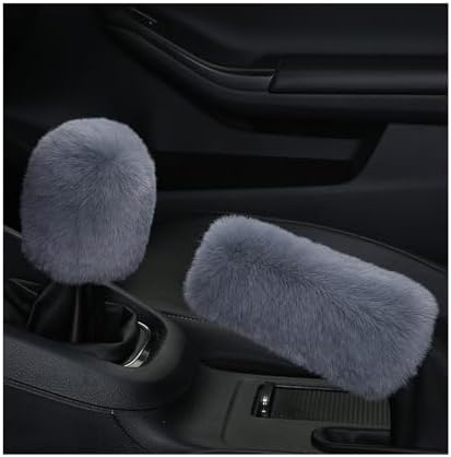 Ziciner 2PCS Plush Car Gear Shift Knob Cover & Handbrake Cover, Comfortable by Ziciner