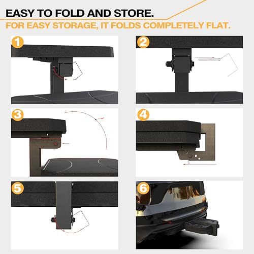 Dual-Step Foldable Pet Hitch Step, Foldable Two-Tier Flip-Out Dog Stairs Fits - Image 6