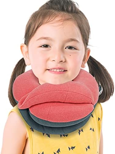 BUYUE Kids Travel Pillows for Airplane, Memory Foam 360° Head Support Sleeping by BUYUE