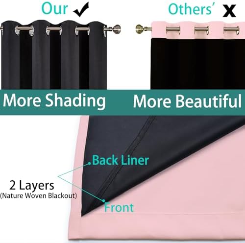 Yakamok Pink Blackout Curtains 84 Inches Long - Image 5