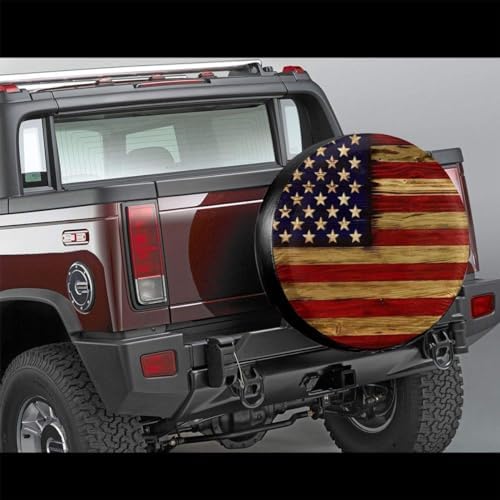 Tire Cover American Flag Potable Universal Spare Wheel Tire Cover 14" - Image 2