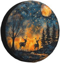 Starry Sky Deer Spare Tire Cover Wheel Protectors Weatherproof Deer Pattern by Unknown