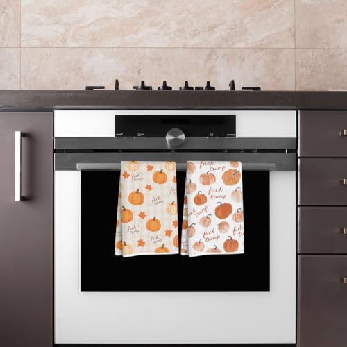 Fall Pumpkin Trump Decor Kitchen Towels Gifts - Image 4