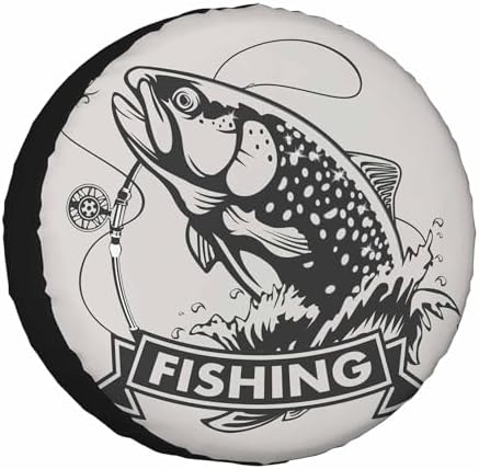 Fishing Spare Tire Cover Bass Fish Rainbow Trout Hunting Catch Animal Art Sea by NOMEDOGYIM
