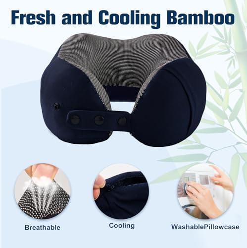 Cirorld Neck Pillow for Traveling, Travel Pillows for Airplanes Navy - Image 5
