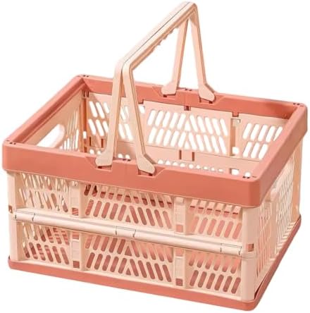 Collapsible Storage Crate with Handles, Milk Crates，33L Foldable Plastic by YTAONS
