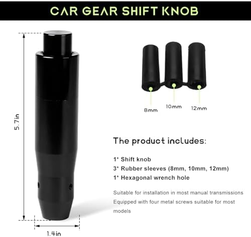 Automatic Shift Knob with Push Button, 5.7" Weighted Shifter Lever Handle Car - Image 2
