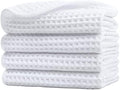 POLYTE 430 GSM Poly Blend Microfiber Waffle Wash Cloth Face Towel, 13x13 in by Polyte